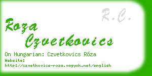 roza czvetkovics business card